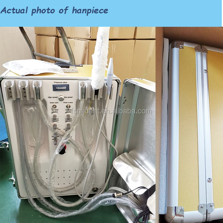 Mobile Type Clinic Used Portable Dental Turbine Unit with air Compressor Optional Choice
