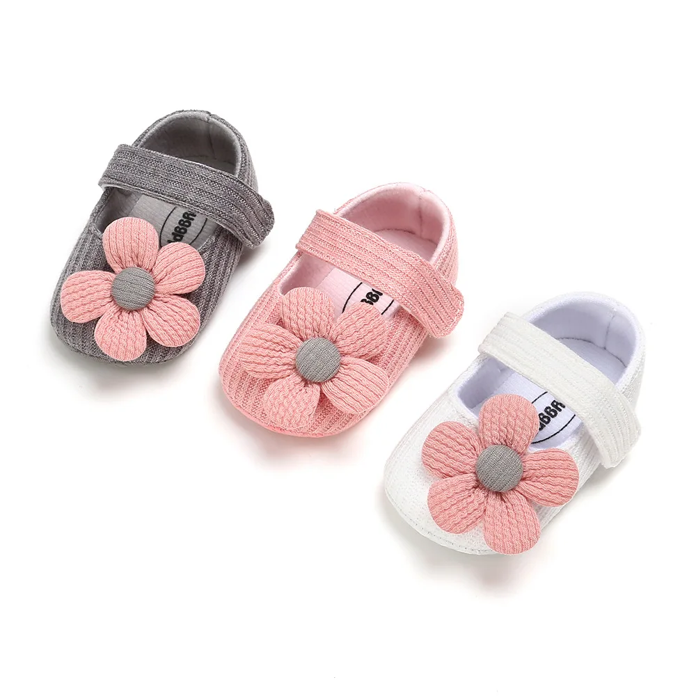 Baby Girls Cotton Crib Knitted Shoes Newborn Toddler Soft Sole Prewalker Slipper 