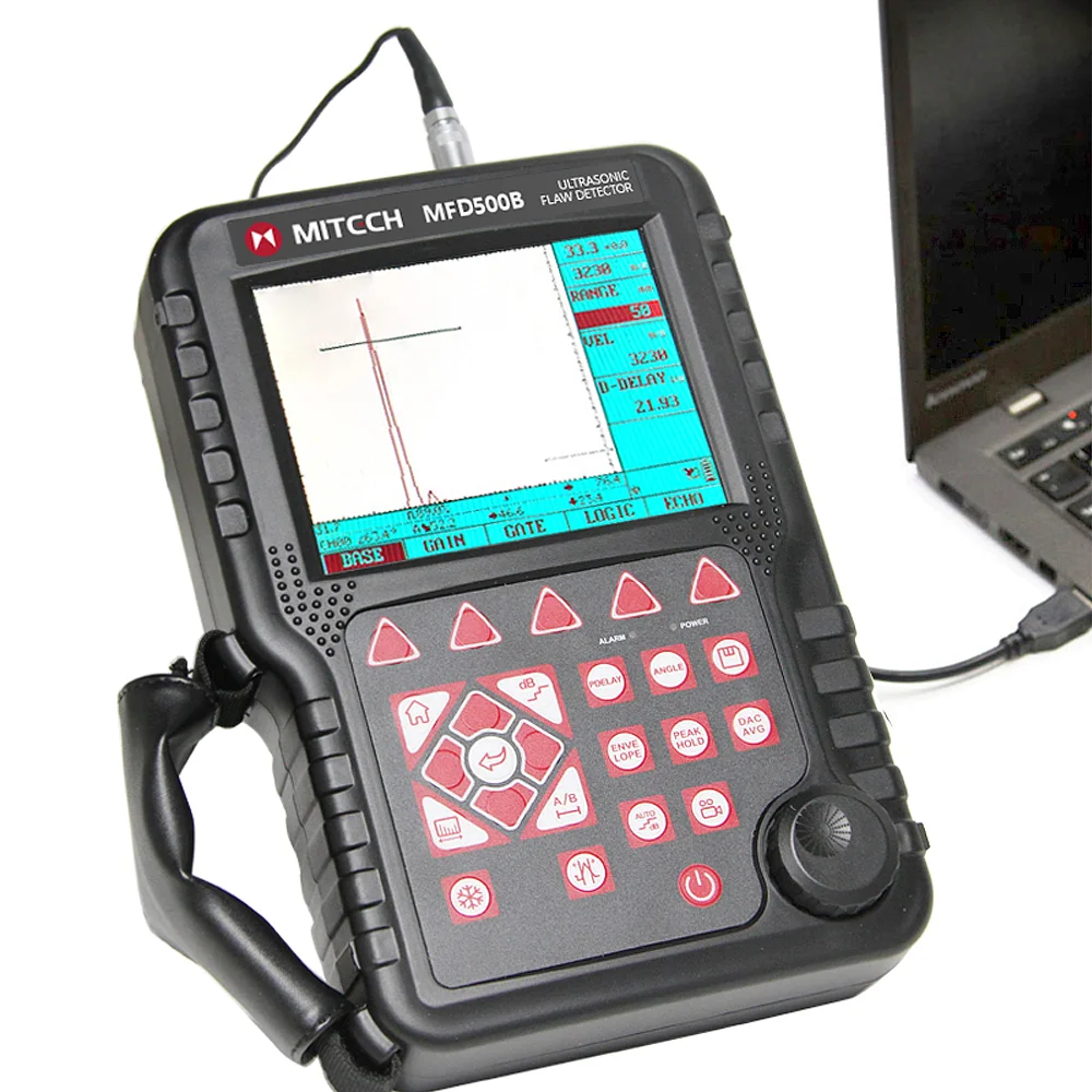 Mitech MFD500B Digital Ultrasonic Flaw Detector 0 ~9999mm Measuring Range with Steel Velocity Measurement