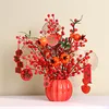 Red pumpkin, red fruit, golden pomegranate