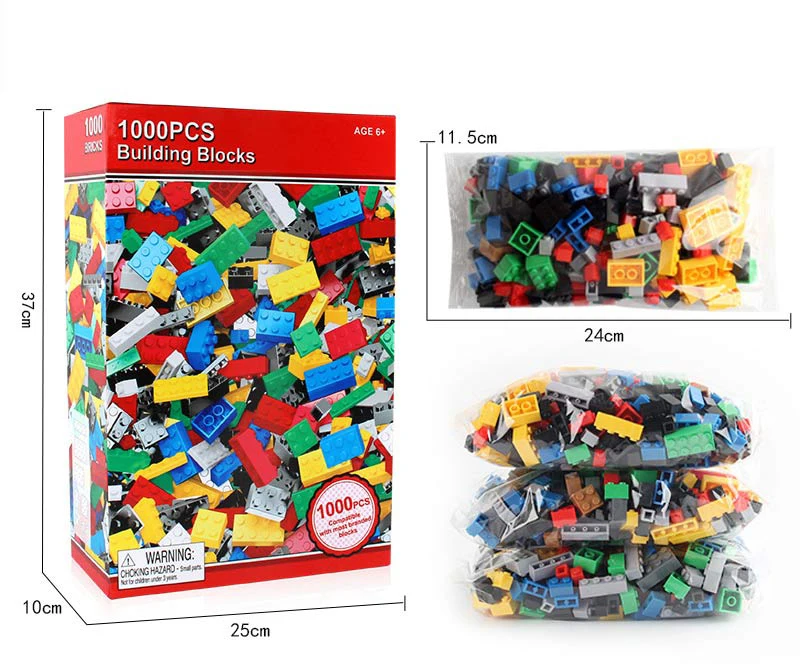 1000 Pieces DIY Building Blocks Bulk Sets City Creative LegoINGs Classic 