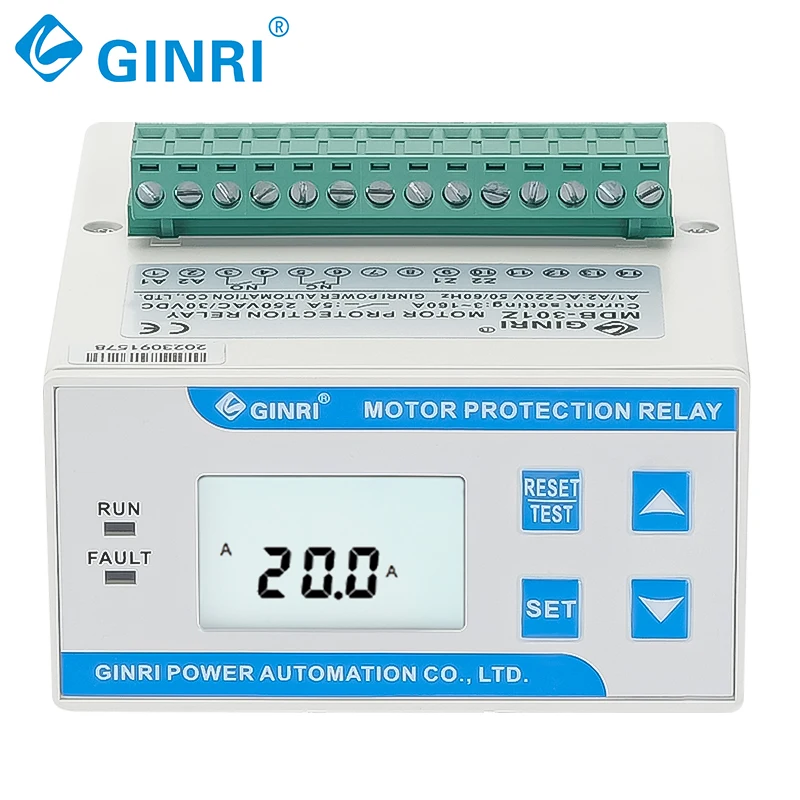 MDB-301Z 3 Phase 220V 380V Adjust LCD Display Overvoltage Undervoltage Din Rail Motor Protection Relay