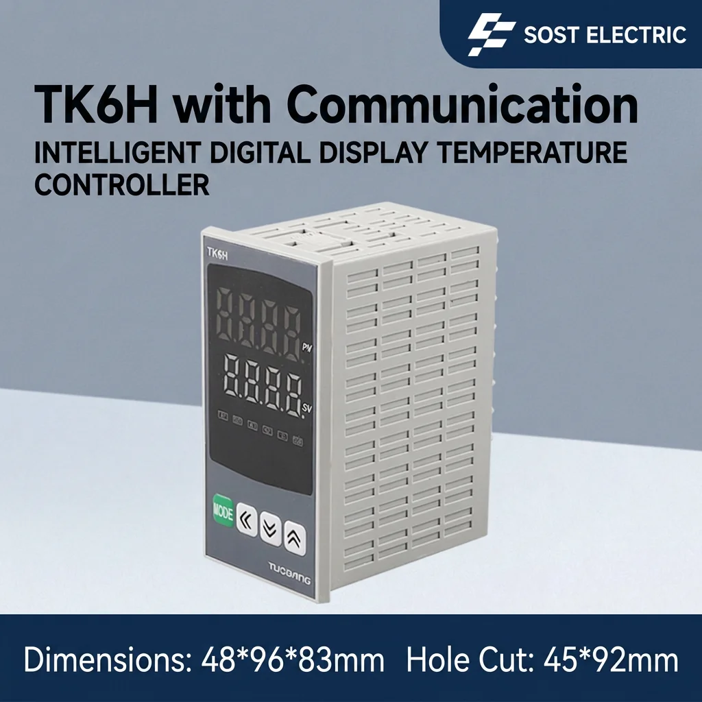 TUOBANG TK6 Series PID Temperature Controller, Universal Input Thermocouple RTD Dual Display Thermostat, Relay SSR Dual Output