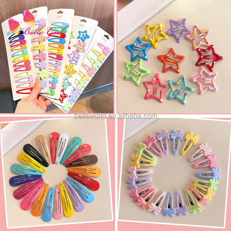 Girls Snap Clips Glitter Snap Clips Toddler Snap Clips Non Slip Snap