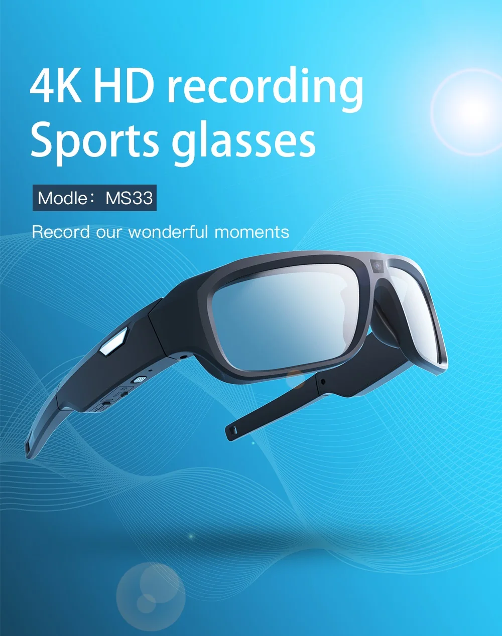 1080p 2k 4k Wearable Action Sport Camera Sunglasses Hunting Camera Polarized Uv Protection For