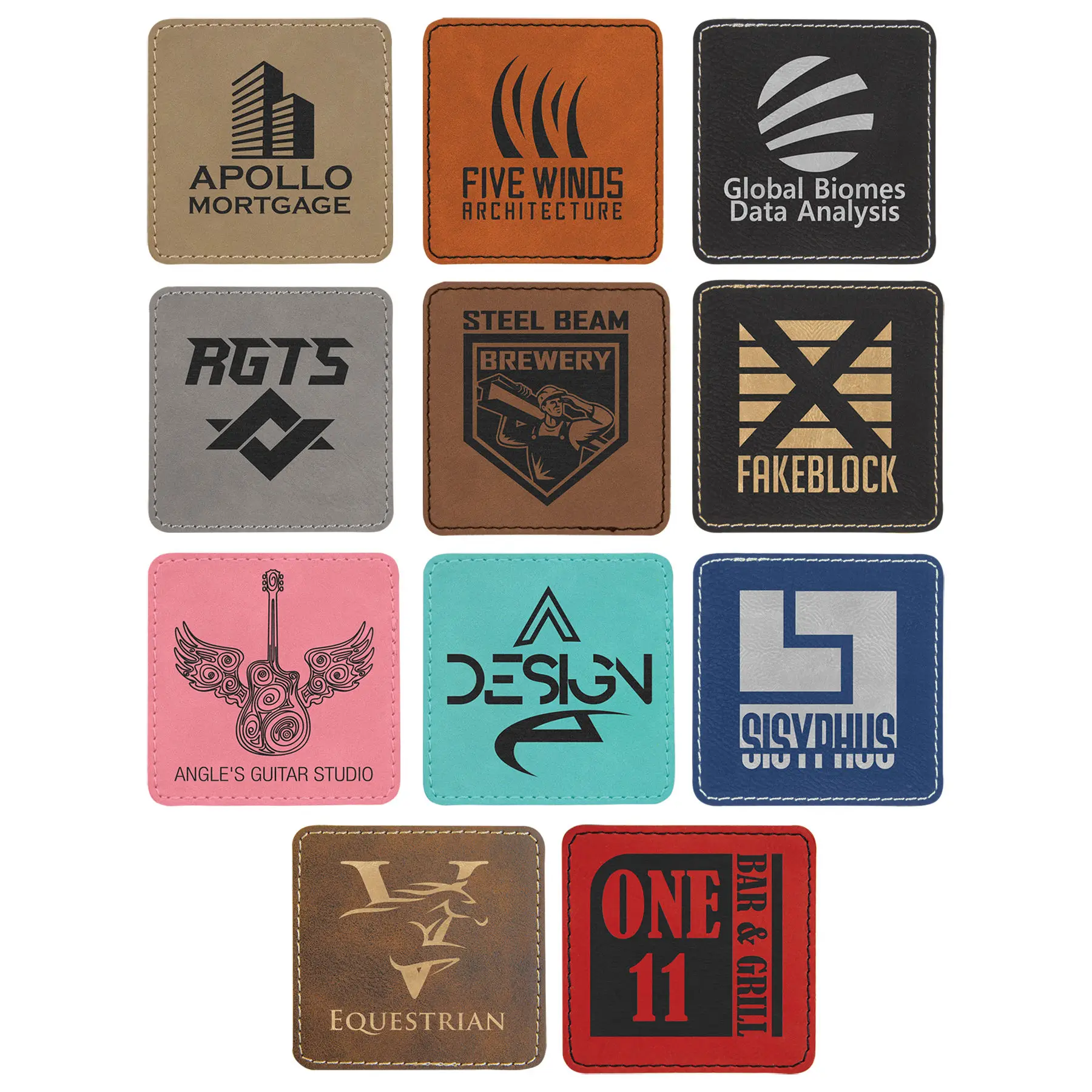 Supernova Laserable Leatherette Coaster with Custom logo details