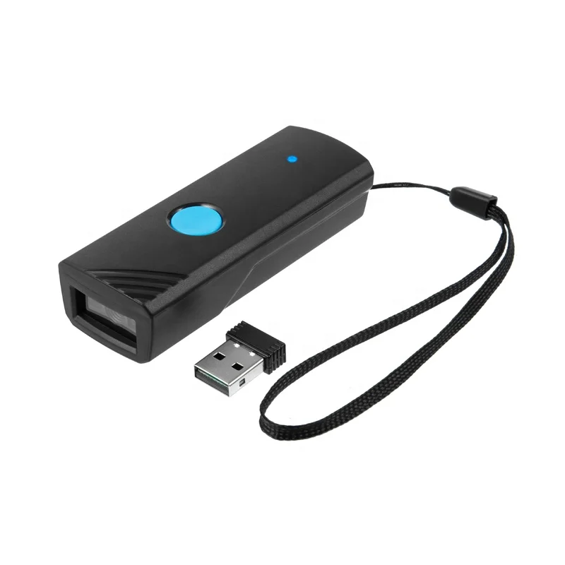 Factory Inventory Blue Tooth Barcode Scanner With Vibration Alert Wireless Barcode Reader With Memory