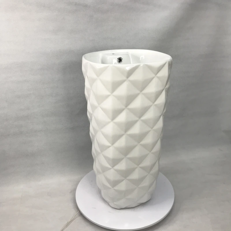 Popular Hotel Ceramic Wash Basin  Sanitary Ware Basin Freestanding Pedestal Sink Ceramic Basin With Durian Surface