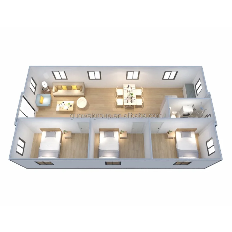 Brand New High Quality Container House 40ft 3 Bedrooms Expandable ...