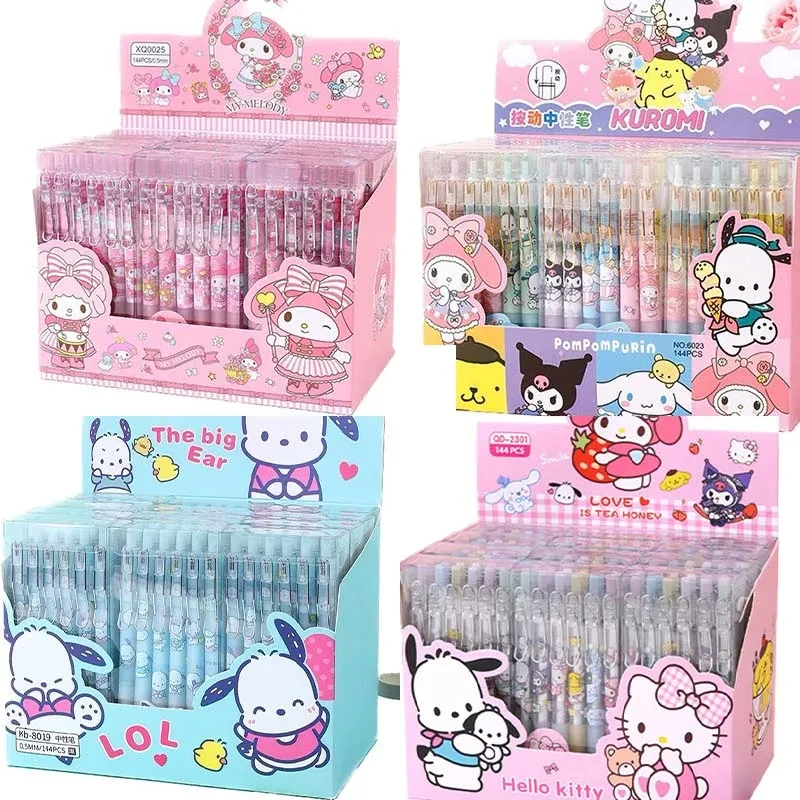 Hot Wholesale Sanrioed Gel Pen 144pcs Anime Kuromi Melody Kt Kawaii ...