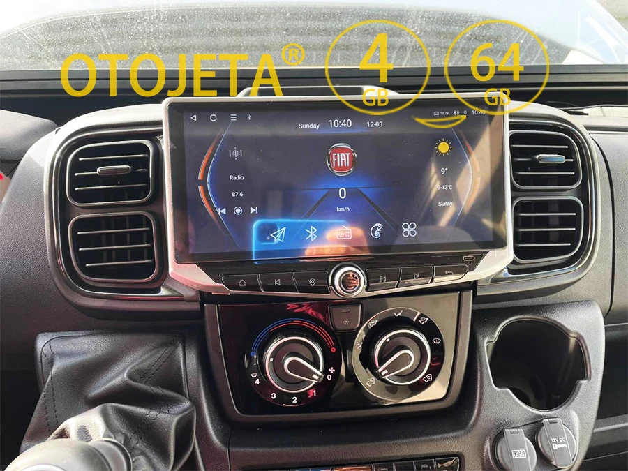 Autoradio Android 13 9" Pour Fiat Ducato/Peugeot Boxer/Citroen Jumper 2011-2022 - 6+128Go, CarPlay/Android Auto Sans Fil, GPS, Caméra De Recul