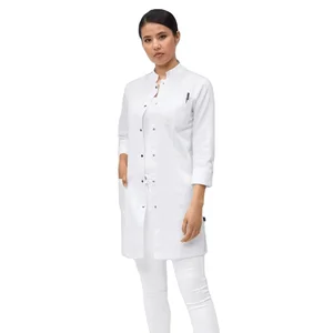 Custom Designed Polyester Medical Doctor's White Lab Coat for Dentist Women Hospital Uniform Robes