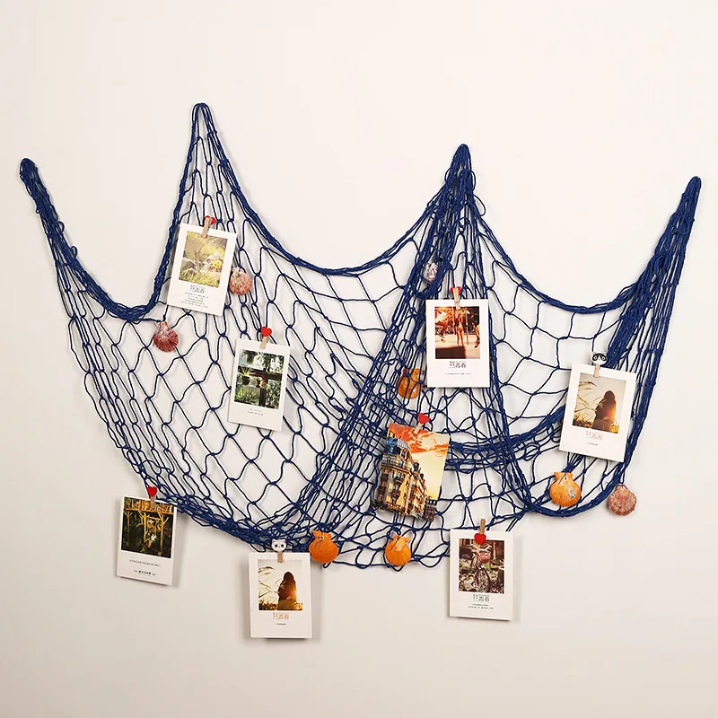 decorative fish net for wall Bilipala Rustic Nautical Fishing Hangings Decor with Stars, Lifebuoy and Anchor Ornaments, Creamy White : Home & Kitchen 3cmIn the Box1 x fishing net Fish Net Wall Decor Shells