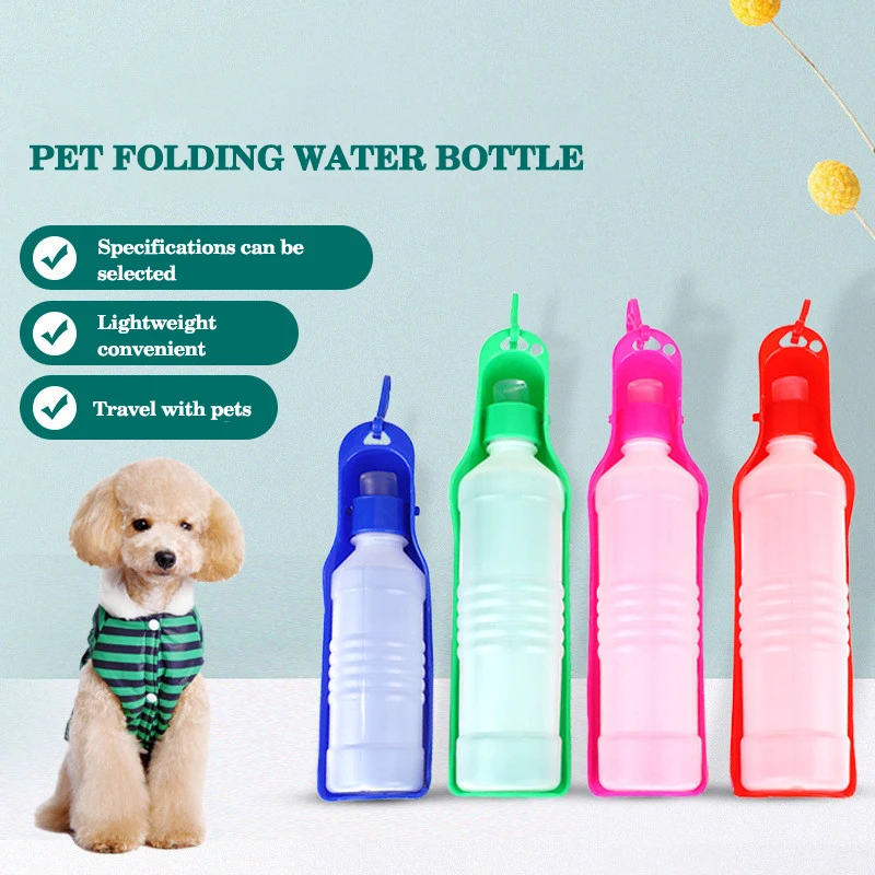 wholesale 250ml 500ml pet traveling bottles outdoor portable plastic pet dog drinking water bottle