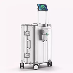 Multi-functional Luggage Women & Men Trolley Box With Aluminum Frame 20inch Lightweight Boarding Box With Universal Wheels