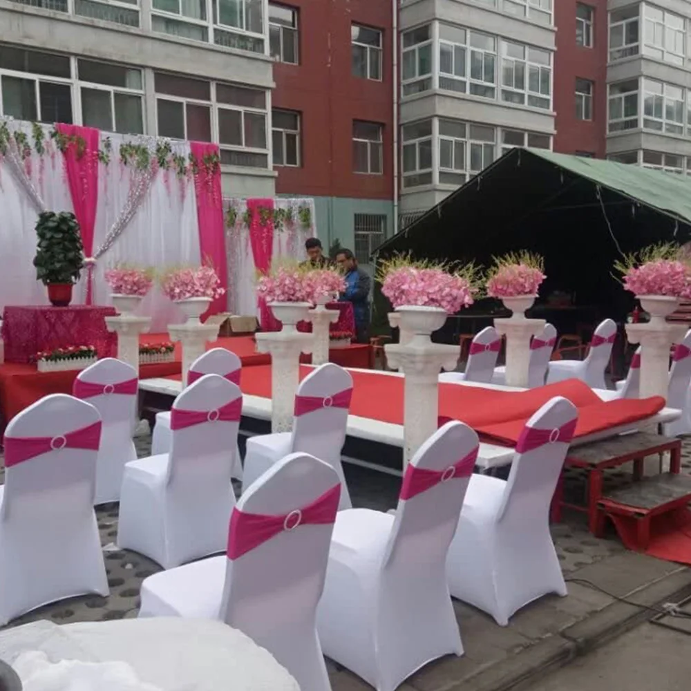 Stretch Spandex Chair Sash Bows Wedding Gold Black Sashes Pink for Party Chairs