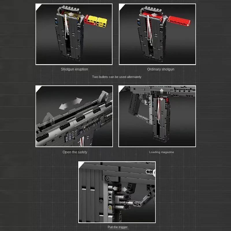 Yuxing Model King 14019 Assmbled Building Blocks Toys Compatible with for Lego Realistic Shotgun Model with Military Theme