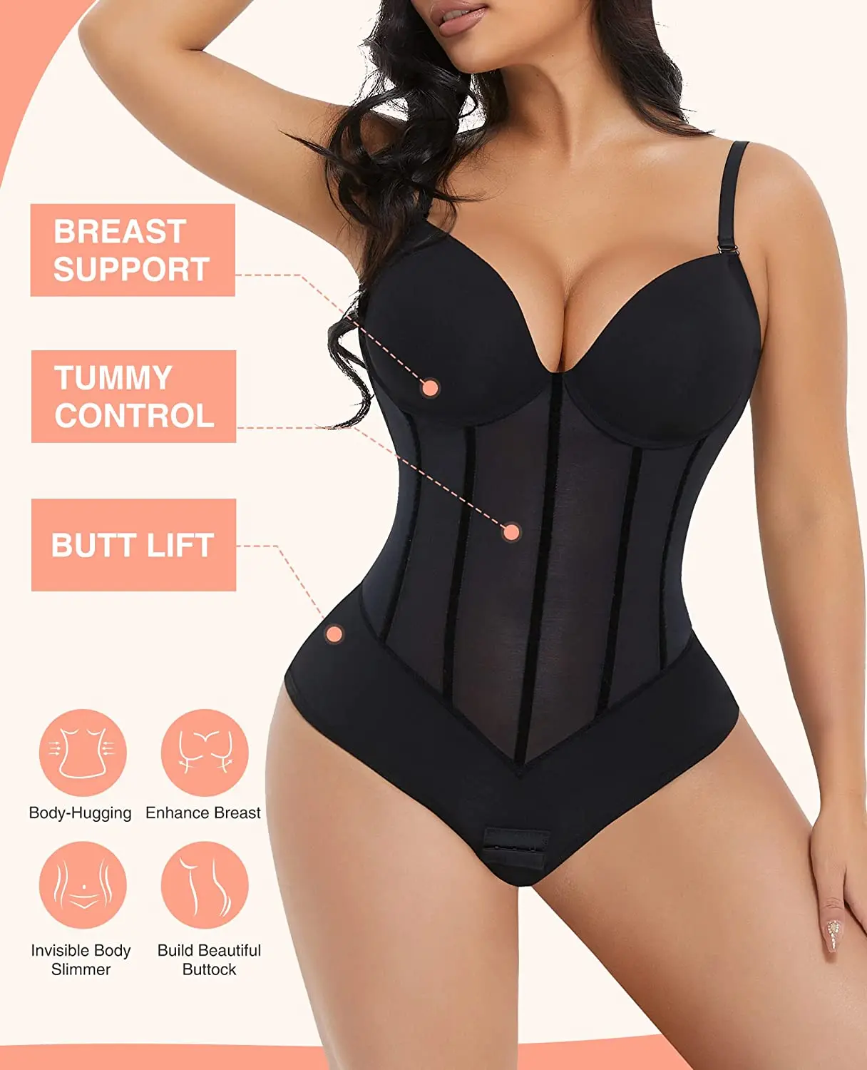 HOT SALE HEXIN Custom Wholesale Thong Slimming Sexy Crossdresser Lace Women Bodysuits Shapewear