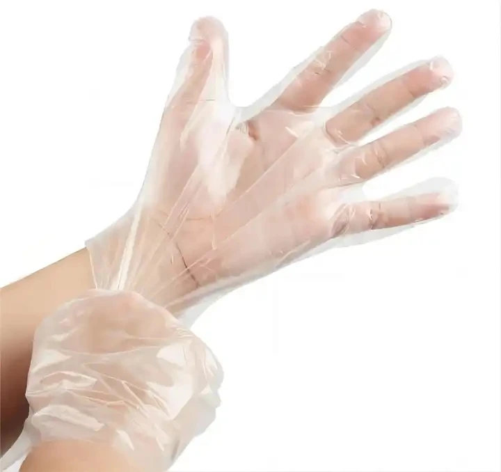 50 Pieces/ Pack Disposable CPE Material Waterproof Oilproof Thicken Gloves for Barber Beauty Salon Kitchen Food