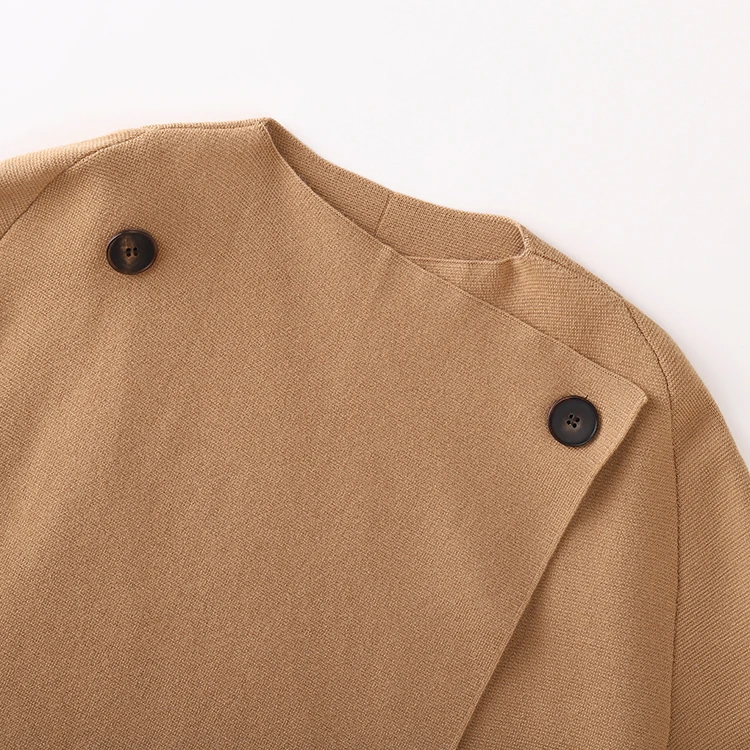 Knitwear Manufacturers Custom Fall Khaki Hepburn Style Korean Highend