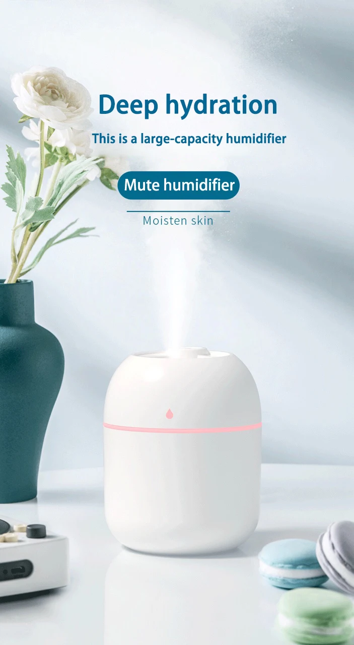 Mini Portable Mist Night Light Humidifier 220ml H2o Usb Air Humidifier ...