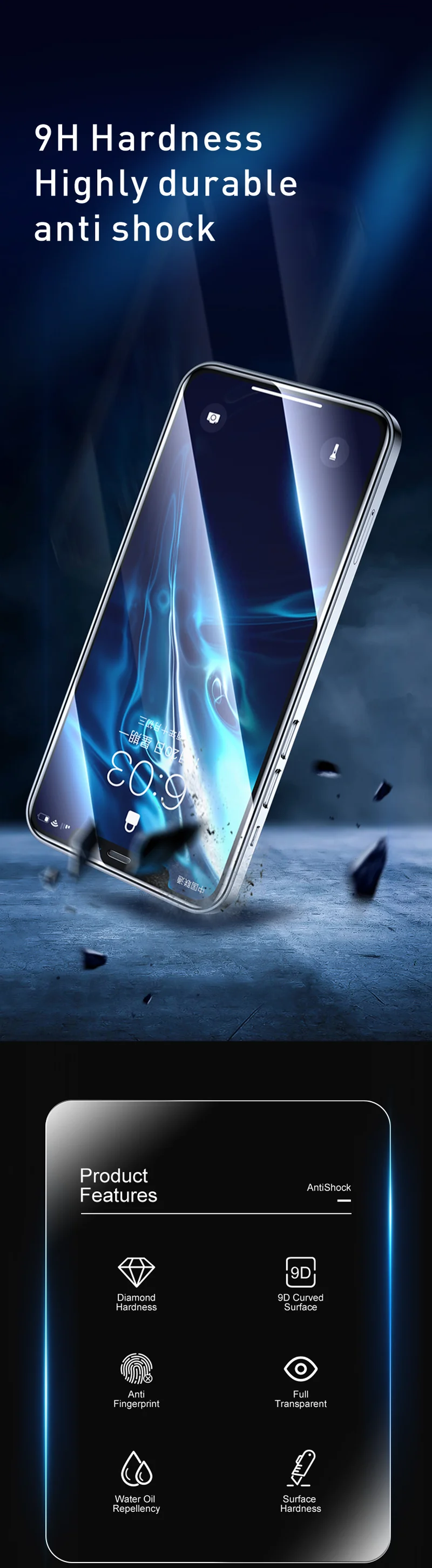 9D Durable Tempered Glass Screen Protector For Samsung - Image 3