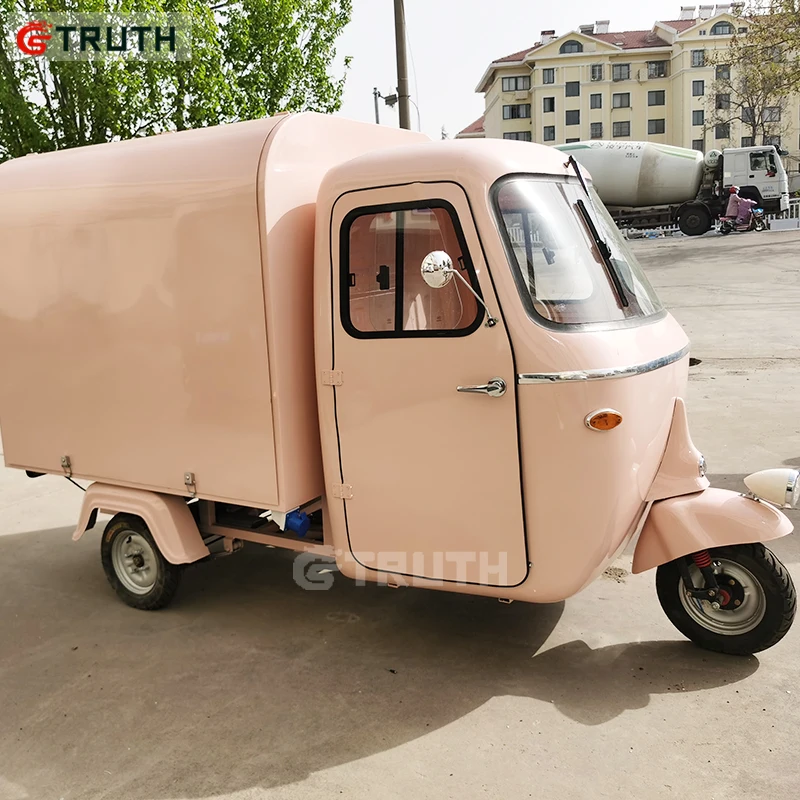 TRUTH Model Bread Oven Trailer Small Electric Outdoor Stainless Steel Mobile Coffee Tricycle 3 Wheel Food Cart