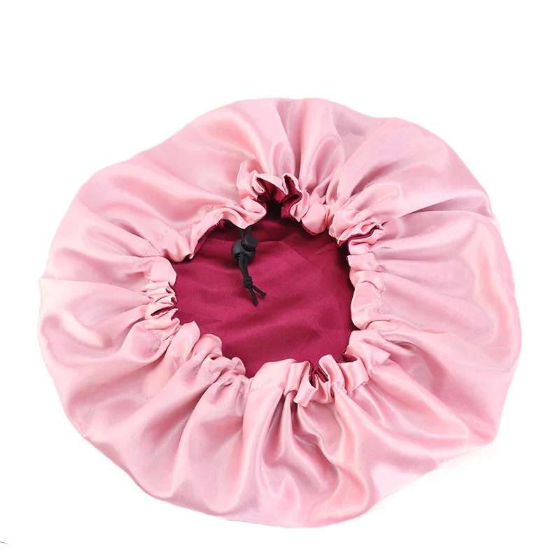 Pink)Bonnet De Nuit En Satin Soyeux, Réglable Pour Cheveux, Accessoire