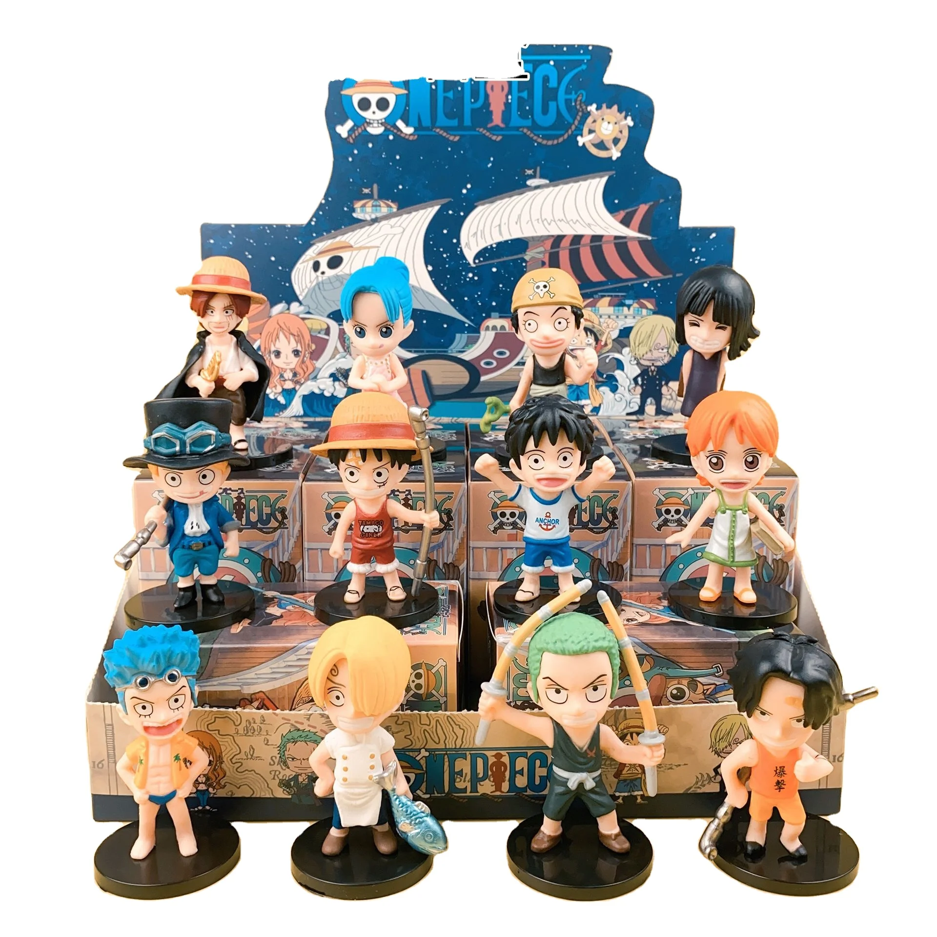 Japão Anime One Pieces Blind Box Luffy Action Figures Set Zoro