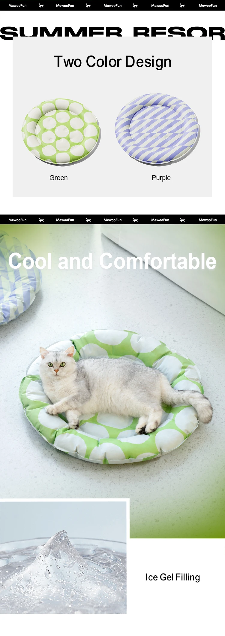 Pecute Cooling Mat For Dogs And Cats With Non-Toxic Gel, Self