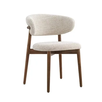 Nordic modern minimalist designer fabric chairs living room backrest home dining room solid wood dining chairs