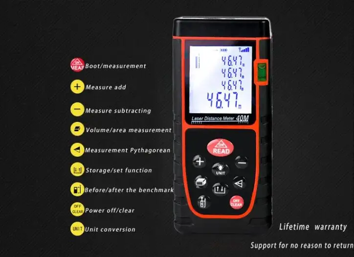 Sndway Rangefinder Laser Distance Meter With Electronic Angle Sensor
