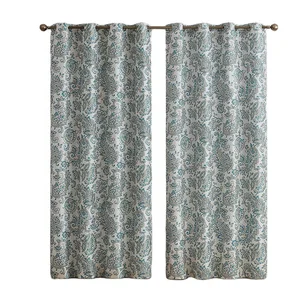 Hot Sale OEM Accept Grommet Darkening Printing Blackout Window Living Room Curtains