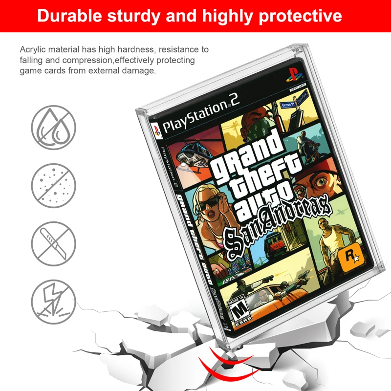 Clear Acrylic Game Cartridge Box for PS2, Xbox, Wii - Protective