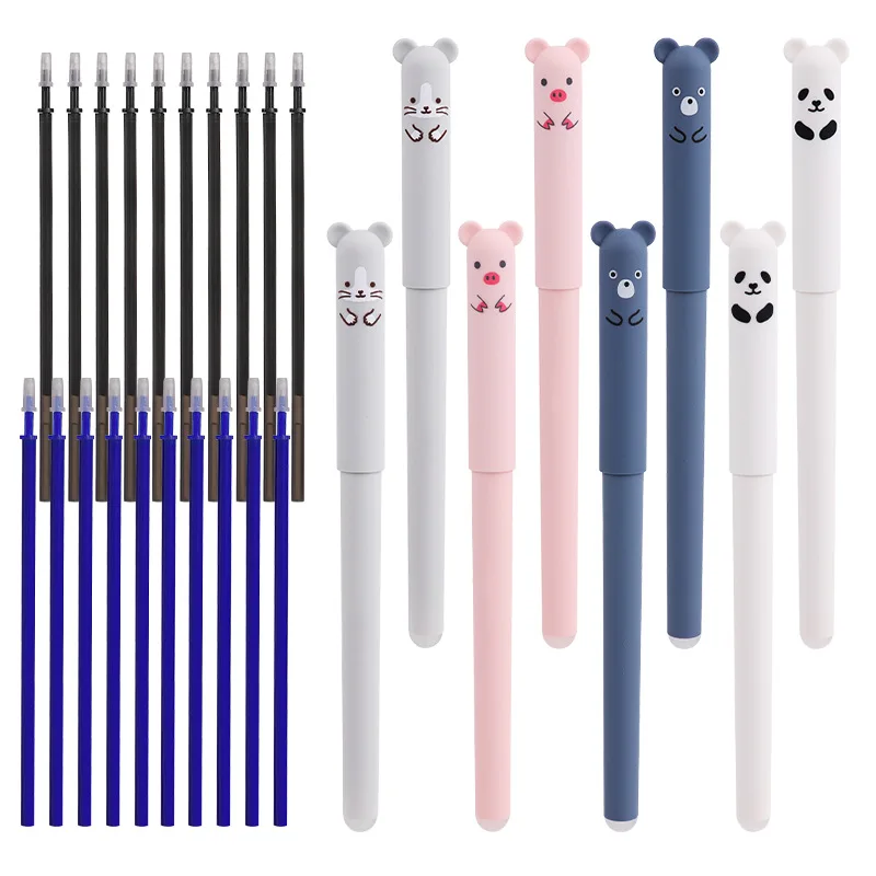 Popular 10 colors pressing ballpoint pen cartoon rabbit puppy koala writing pen student popular stationery