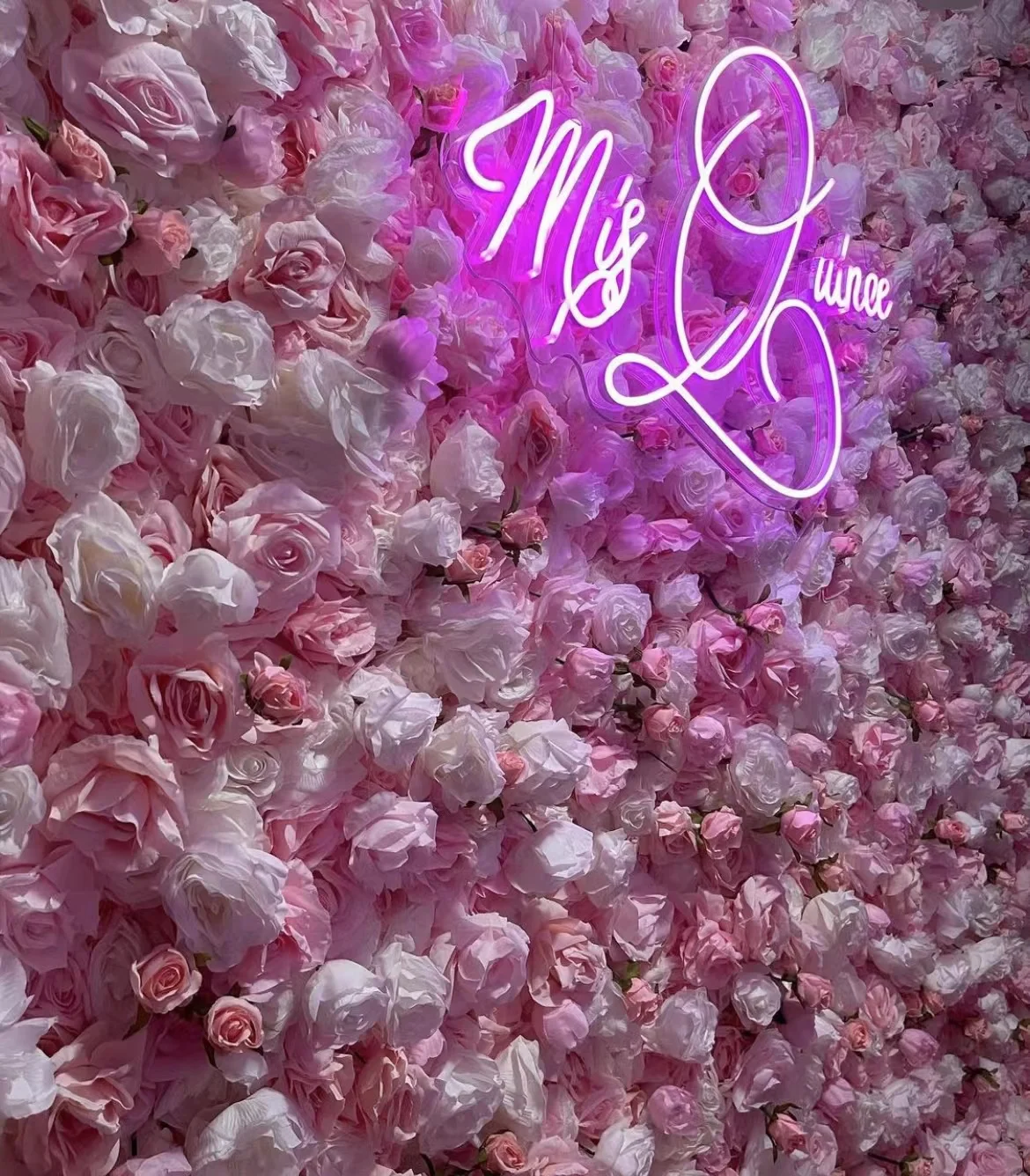 J206 Wedding Backdrop Artificial Flower Backdrop Pink Wedding Backdrop