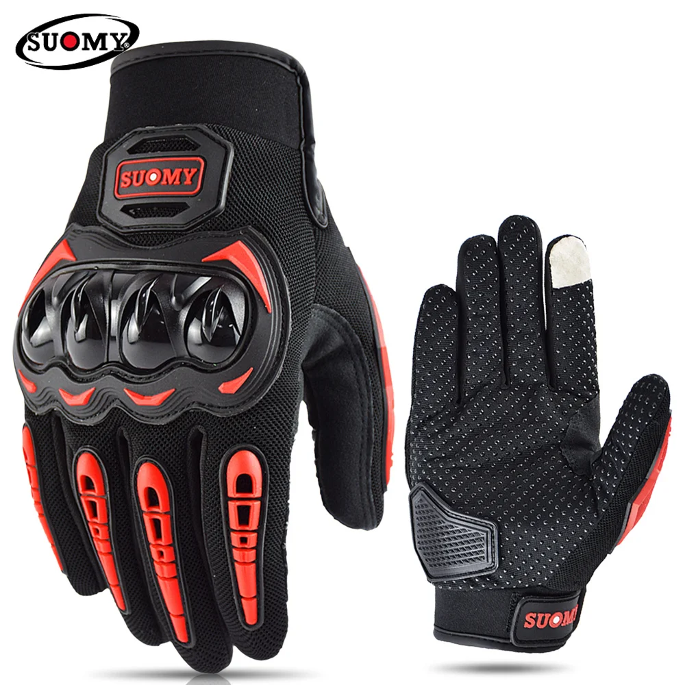 Мотоциклетные перчатки Suomy демисезонные защитные для мотокросса с сенсорным экраном Нескользящие дышащие мужчин и женщин