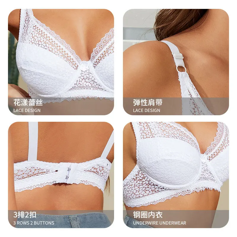 Underwire Push Up Sexy Lace Bra For Women