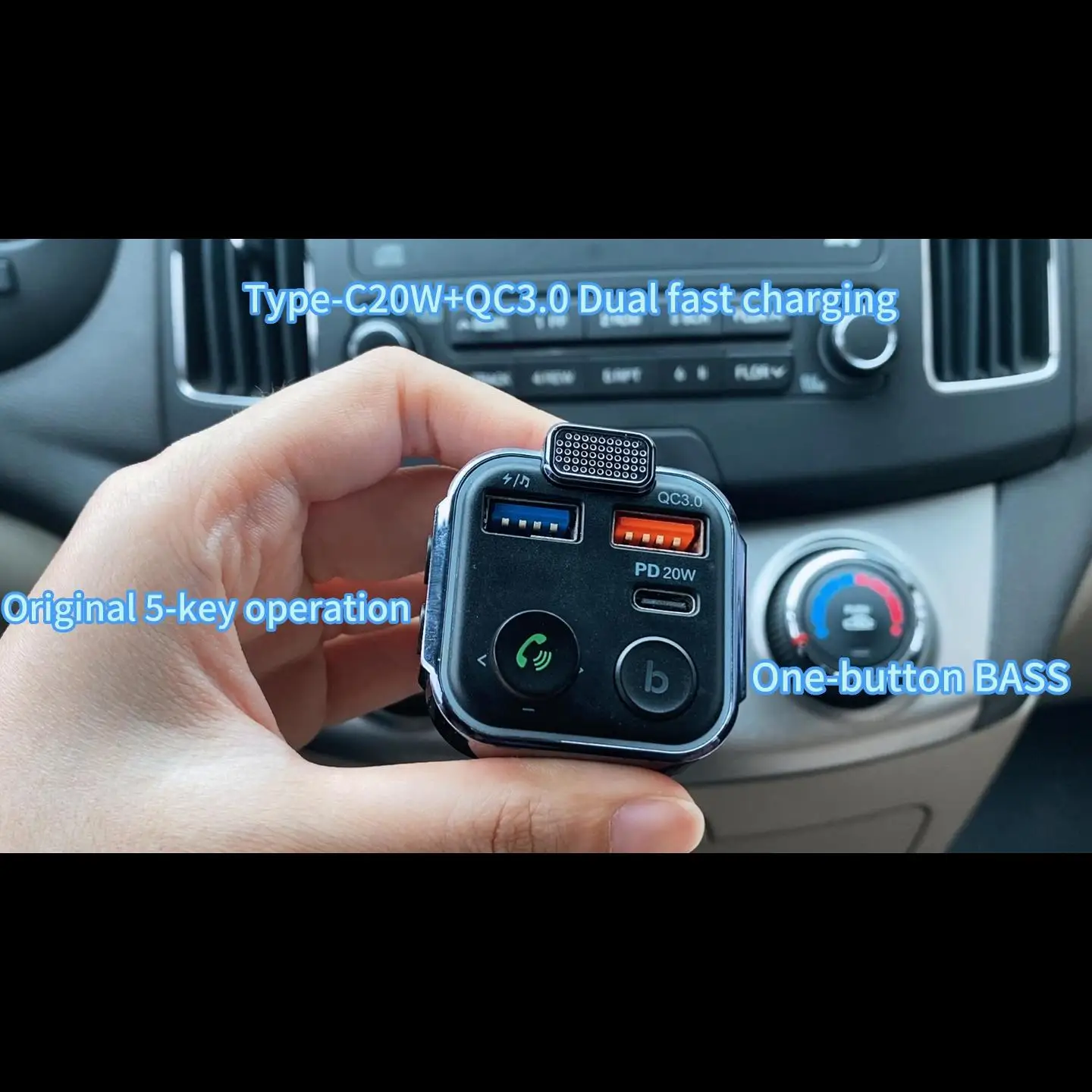 Oem Odm Car Bluetooth Fm Transmitter Qc3.0 Fast Charging Google