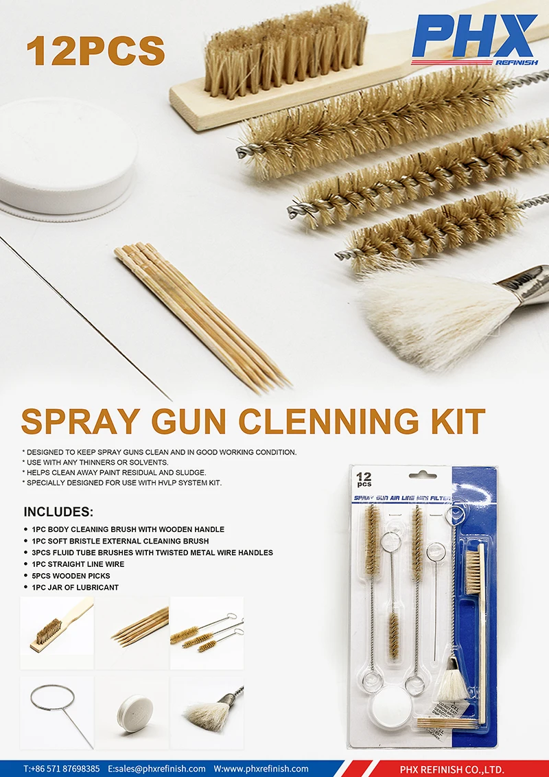 12pcs Air Spray Gun Cleaning Brush Kit Buy Spray Gun Cleaning Brushes