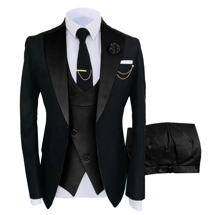 New Grooming Tuxedo Male Suit Boutique Elegant Gentleman Men Clothing 3 Piece Set Luxury aperçu 9
