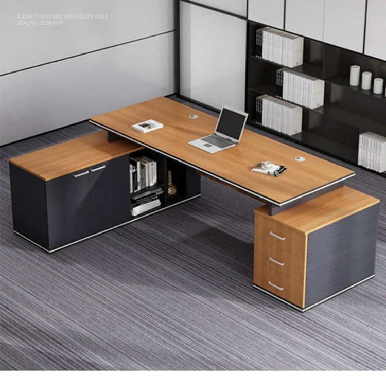 High End Office Furniture Luxury Executive Boss Office Desk L Shaped Wooden Ceo Work Office