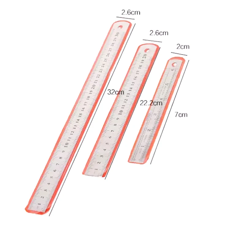 Righello In Metallo Di Precisione 20/30 Cm Doppia Scala Metrica E Imperiale, Dritto, Nuovo