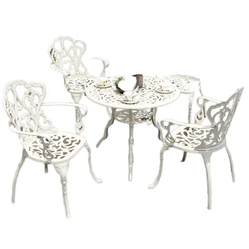 Outdoor Cast Aluminum Dining Table Chair Set for Courtyard Balcony Leisure Open-Air B&B Internet Metal Material