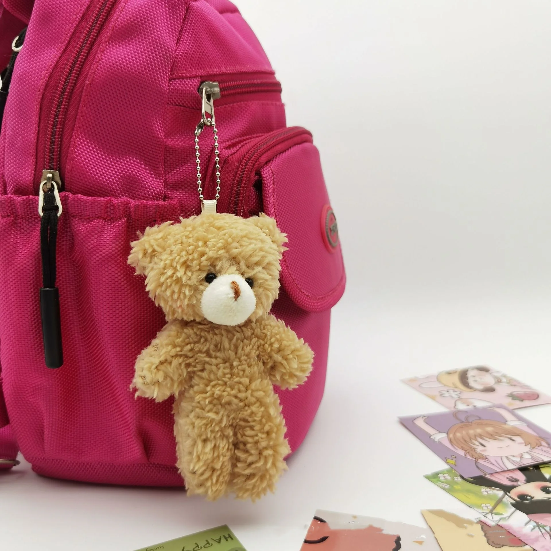 CuteSoftMiniToyPlushPinkBlushTeddyBearKeychainFashionSmallSizeStuffedSoftMiniatureTeddyBearPlushToys