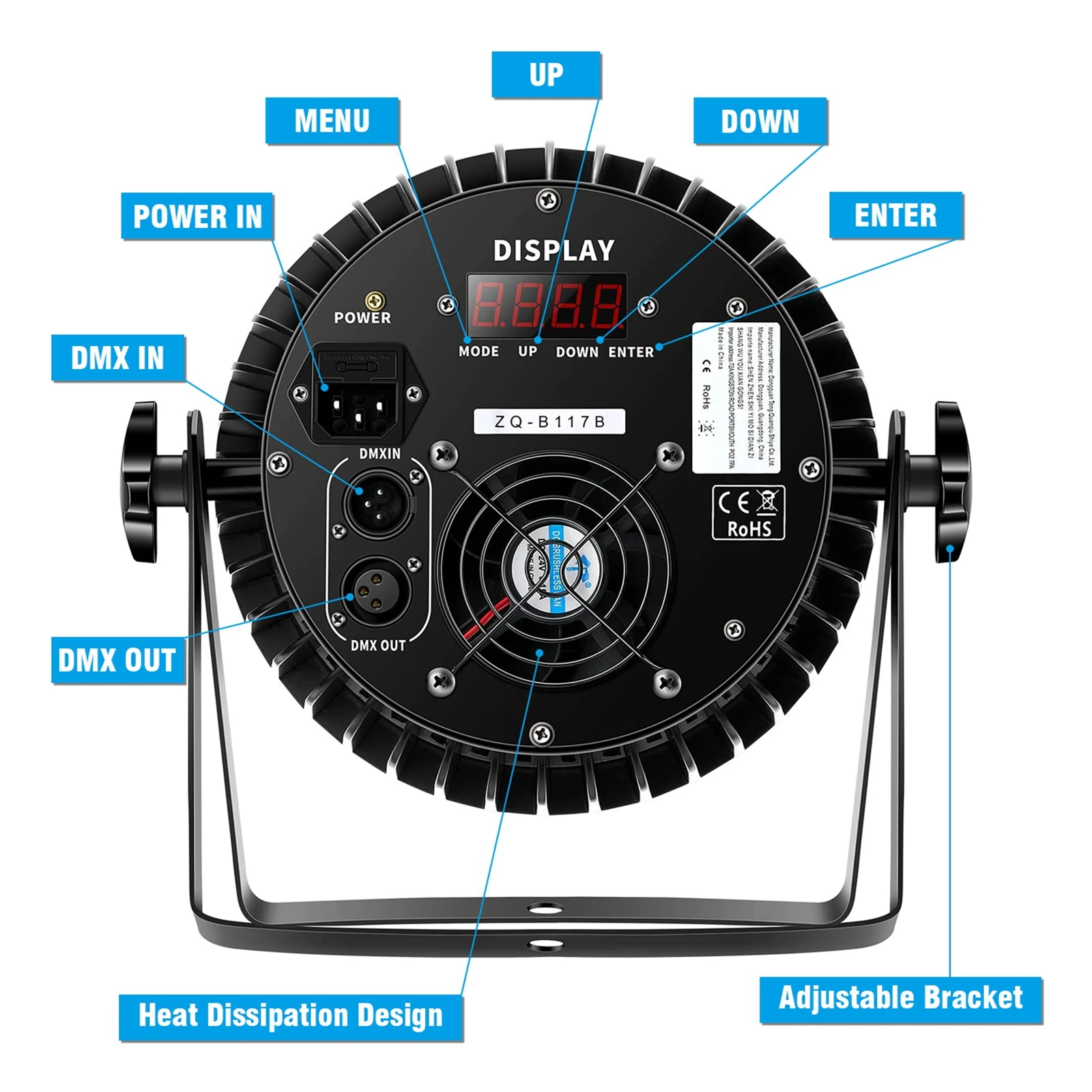 U`king 200W Powerful Disco Lights - DMX 512 Sound Activated