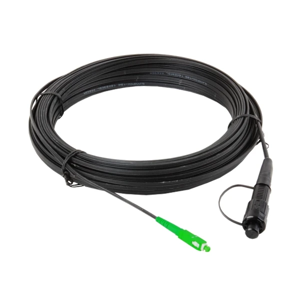 GJYXCH GJXH 100M 2 10 20 50 100 200 meters Waterproof Fiber Optic Cables with Black Covering FTTH Pre connectorized Drop Cable