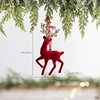 "Elk" wine red flocking pendant