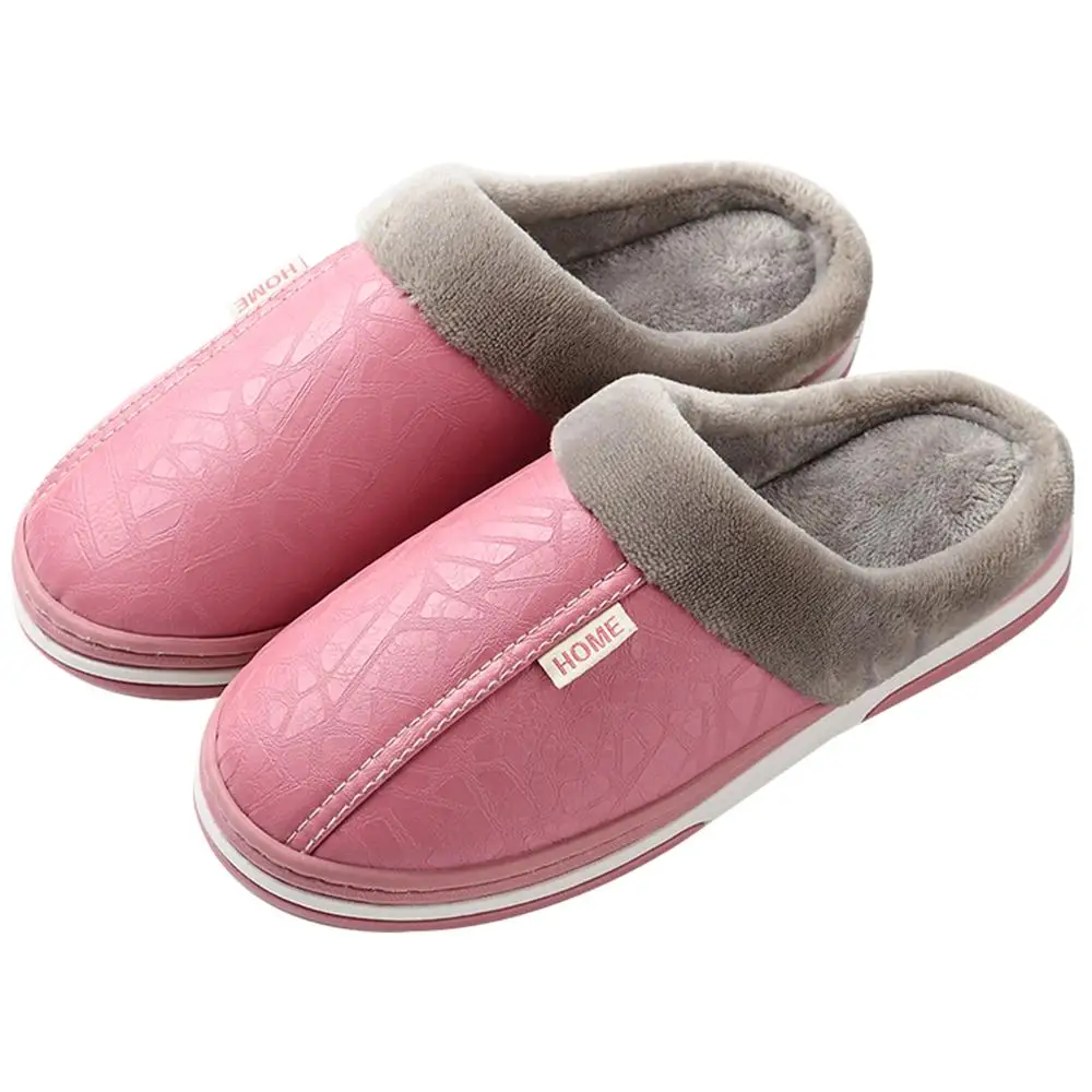 Zapatillas Impermeables De Algodón De Felpa Pu Para Invierno Para Hombre Y  Mujer - Buy Zapatillas De Algodón Niños Descubierto Del Dedo Del Pie De  Algodón Zapatillas De Zapatillas De Algodón De