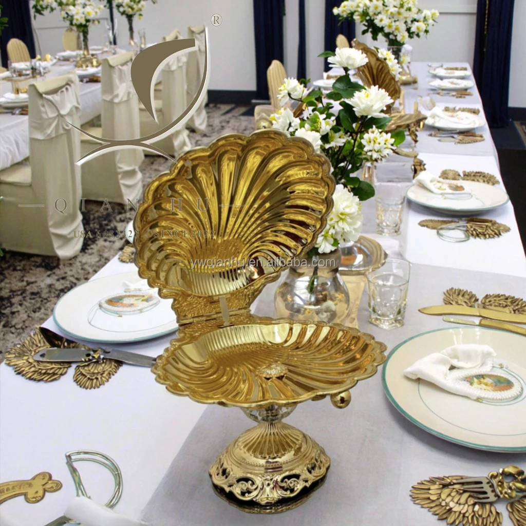 QIAN HU Luxury Gold Zinc Alloy Snack Dishes - Creative & Eco-friendly